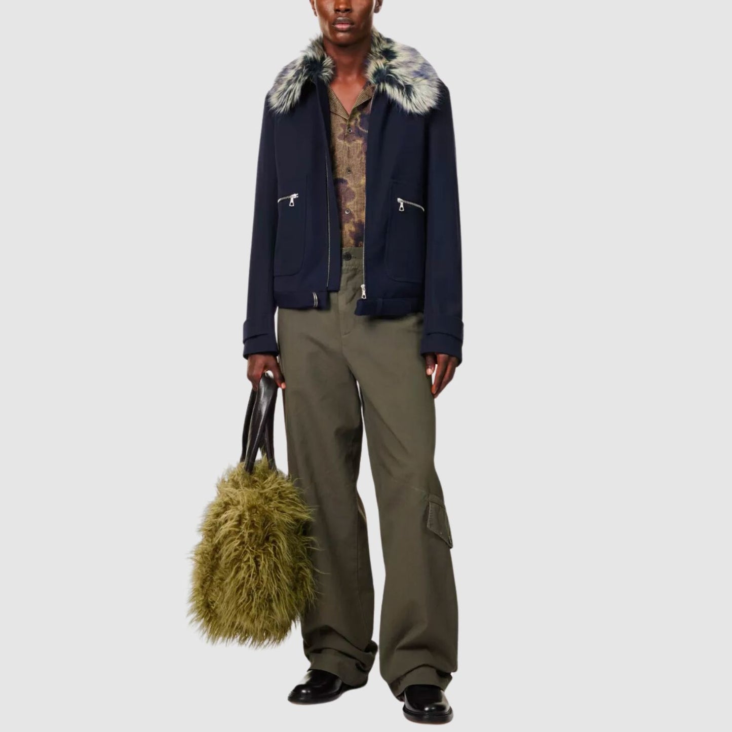 Dries Van Noten Verona Faux-Fur Collar Regular-Fit Wool-Blend Jacket