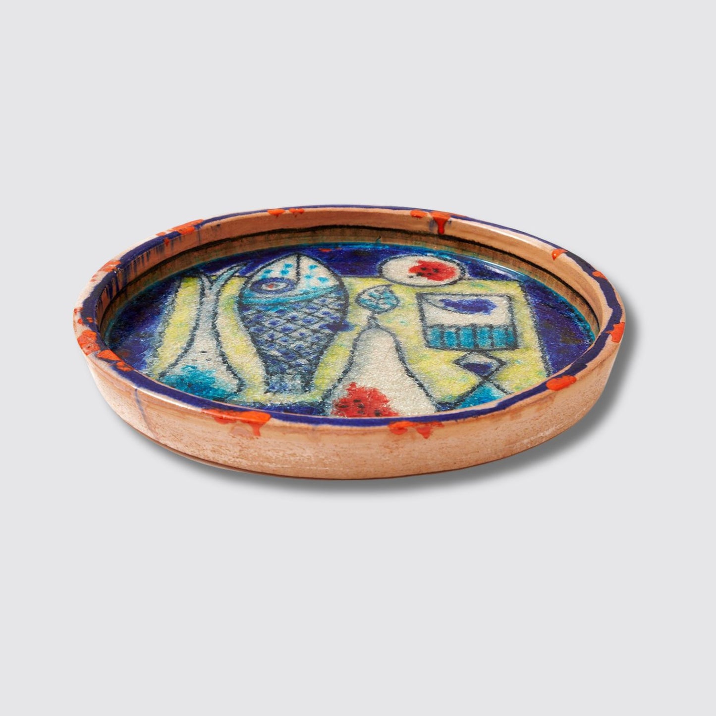 Just One Eye Table Set with Fish - 3/4 View (Guerrino Tramonti)
