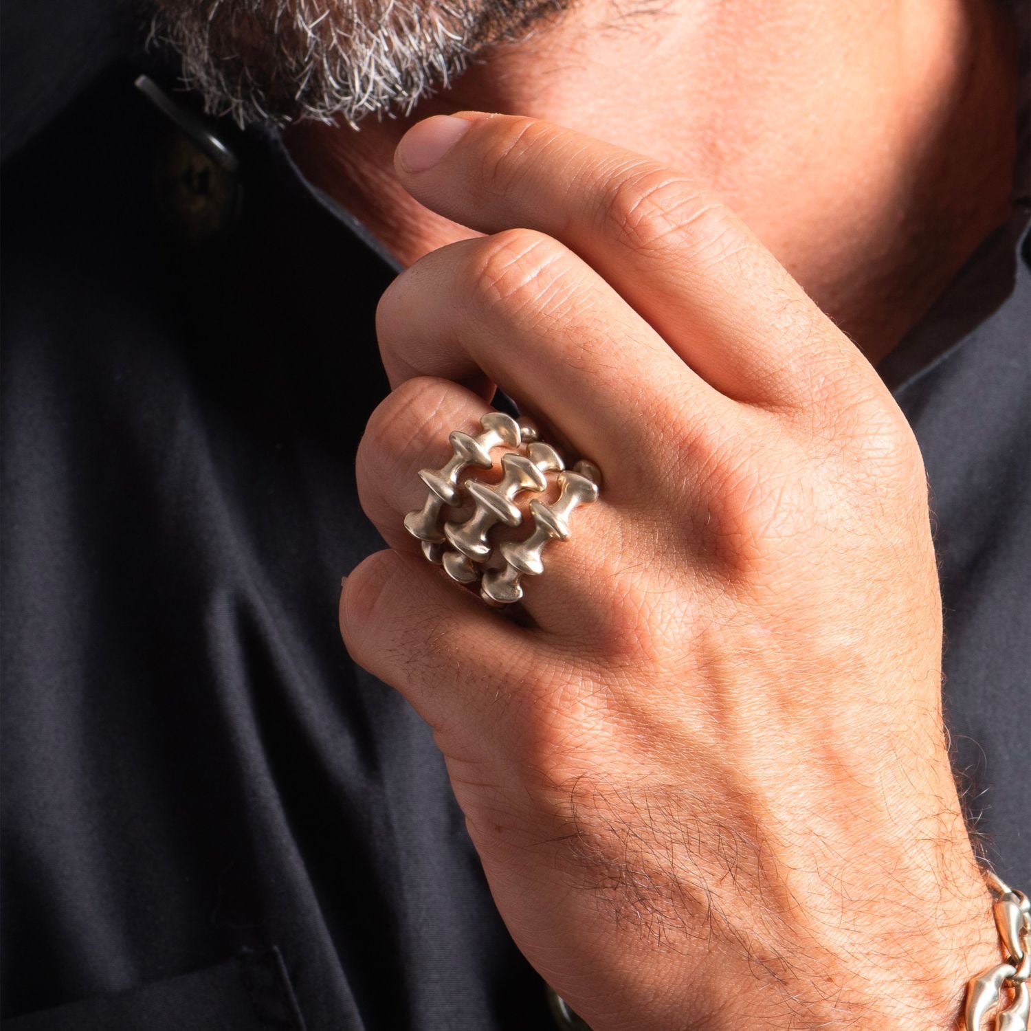 VRAM White Gold Chrona III Ring