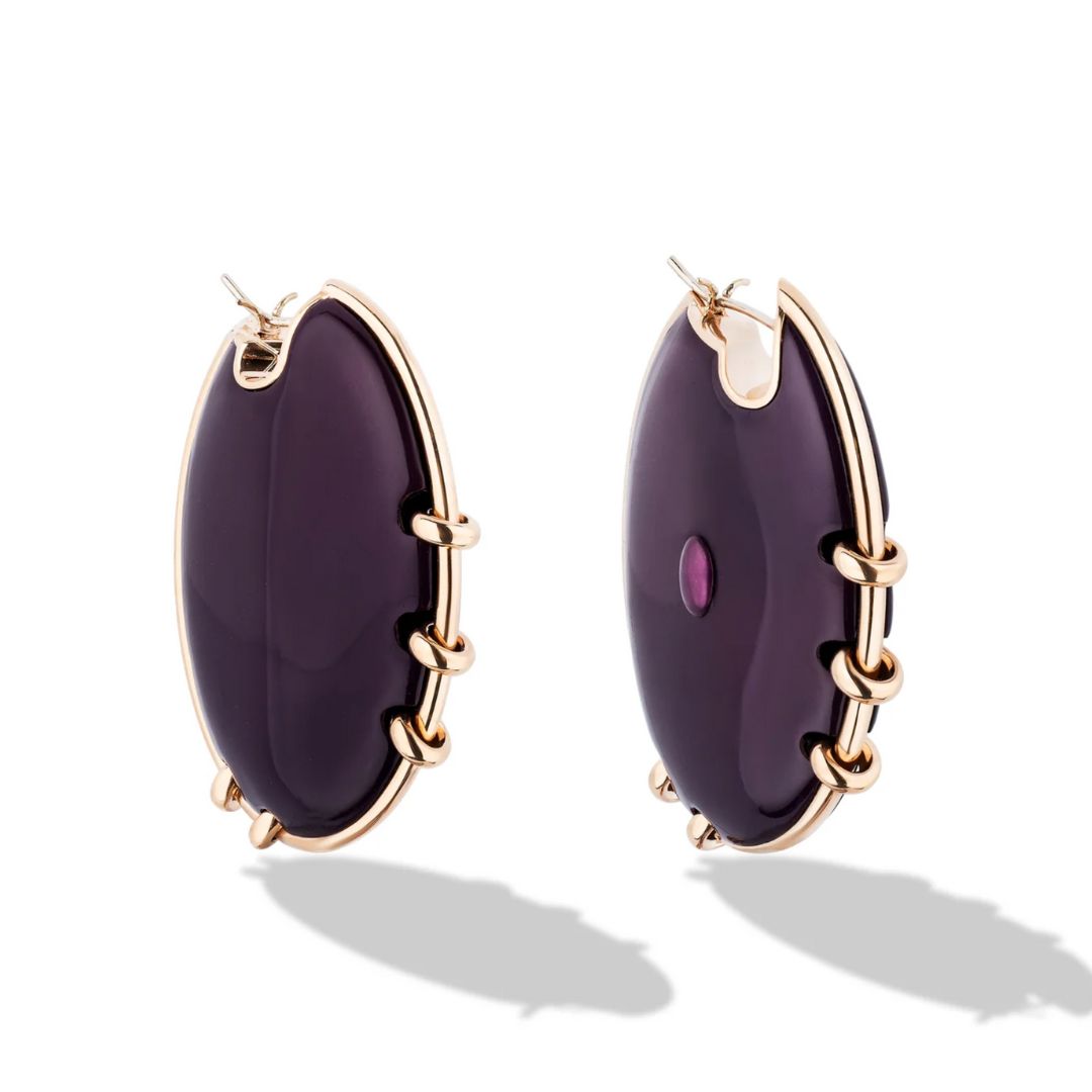 Wilfredo Rosado | Tribu Earrings With Aubergine Nano Ceramic Angled Pair View 