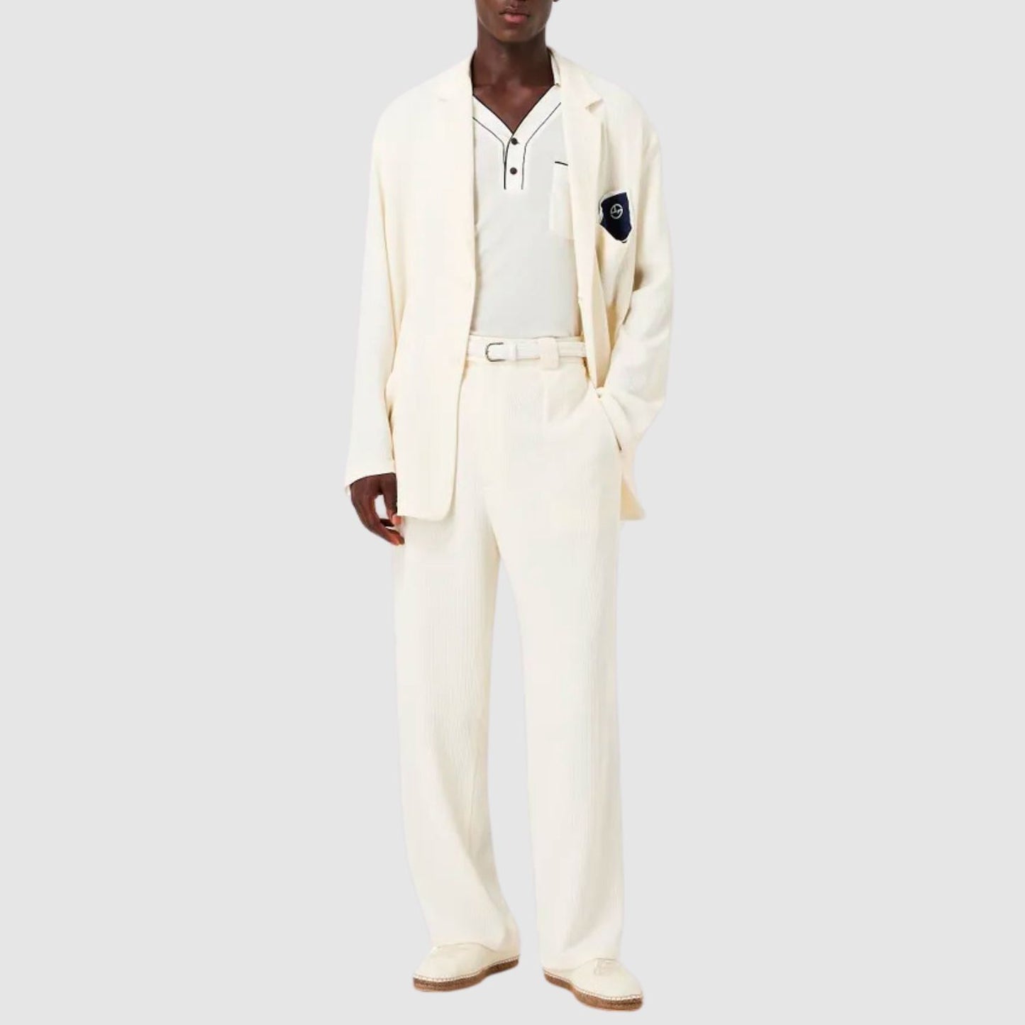 Giorgio Armani Pinstriped Viscose Single-Pleat Trousers