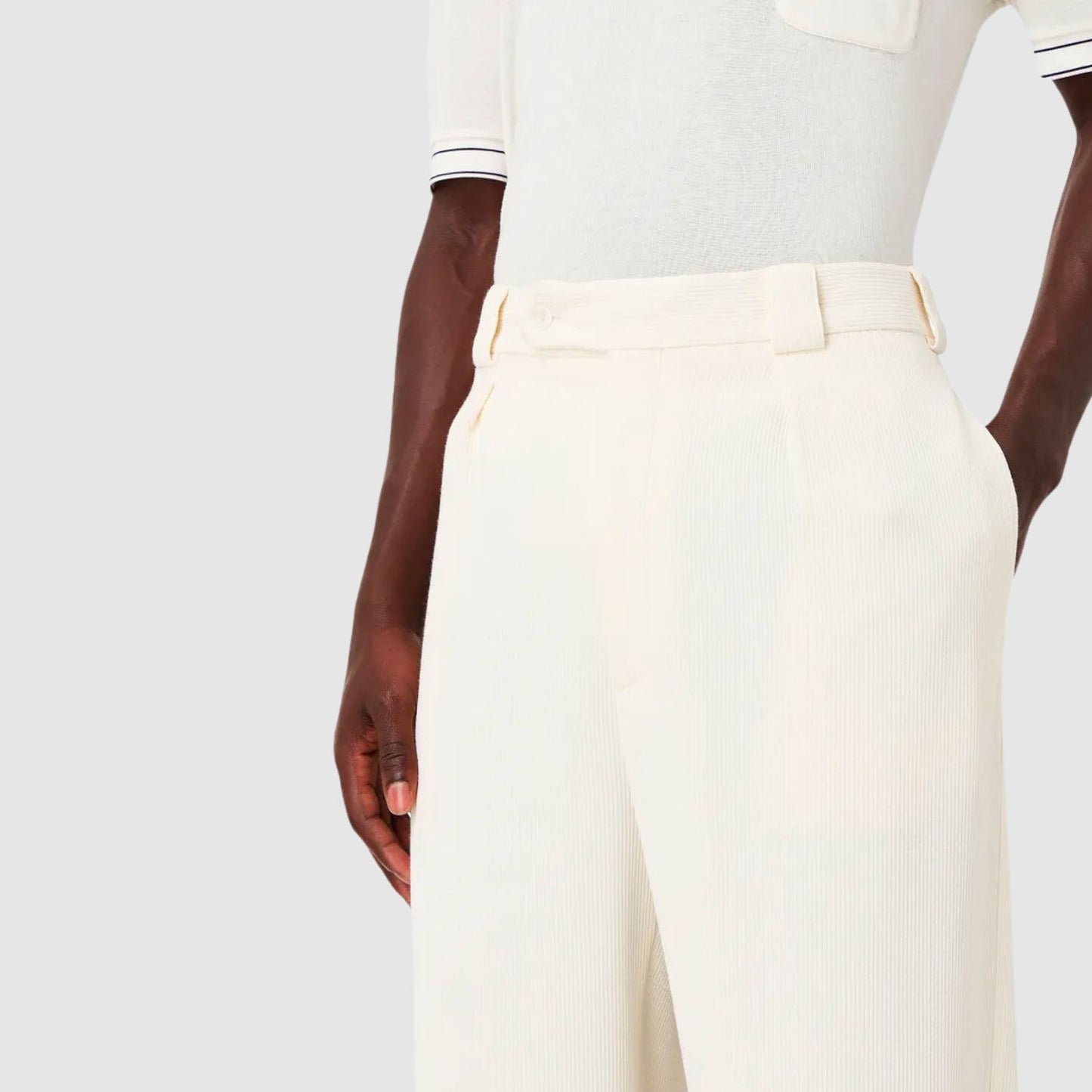 Giorgio Armani Pinstriped Viscose Single-Pleat Trousers