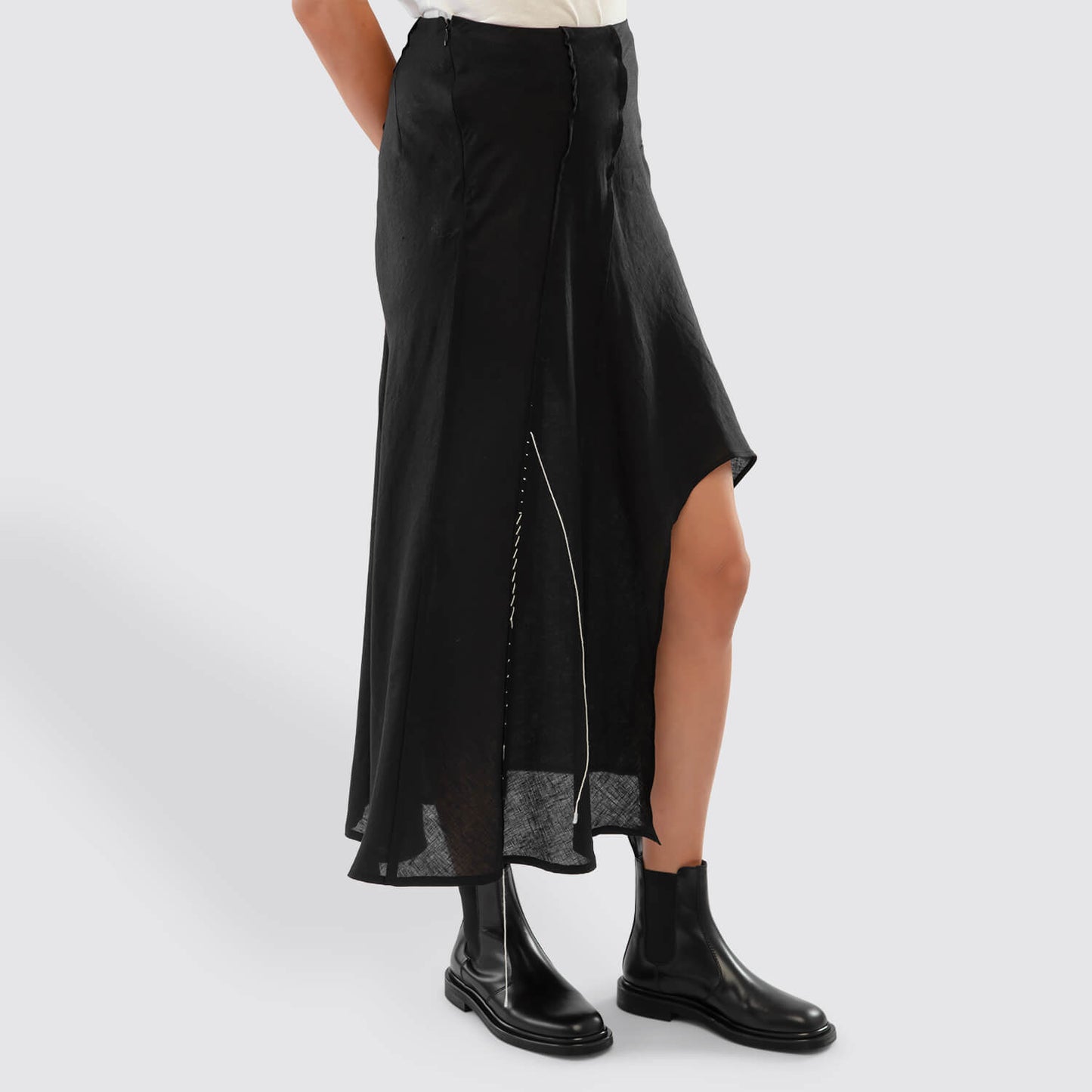 Yohji Yamamoto Linen Cloth L Round Hem Skirt