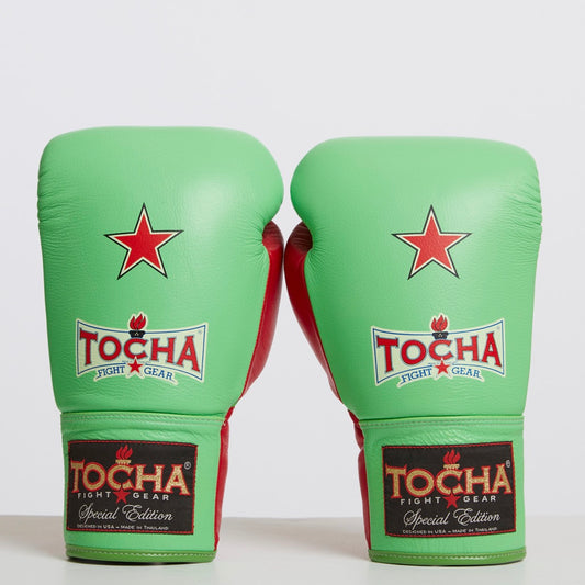 Tocha Fight Gear - Green Lace Up Muay Thai Gloves