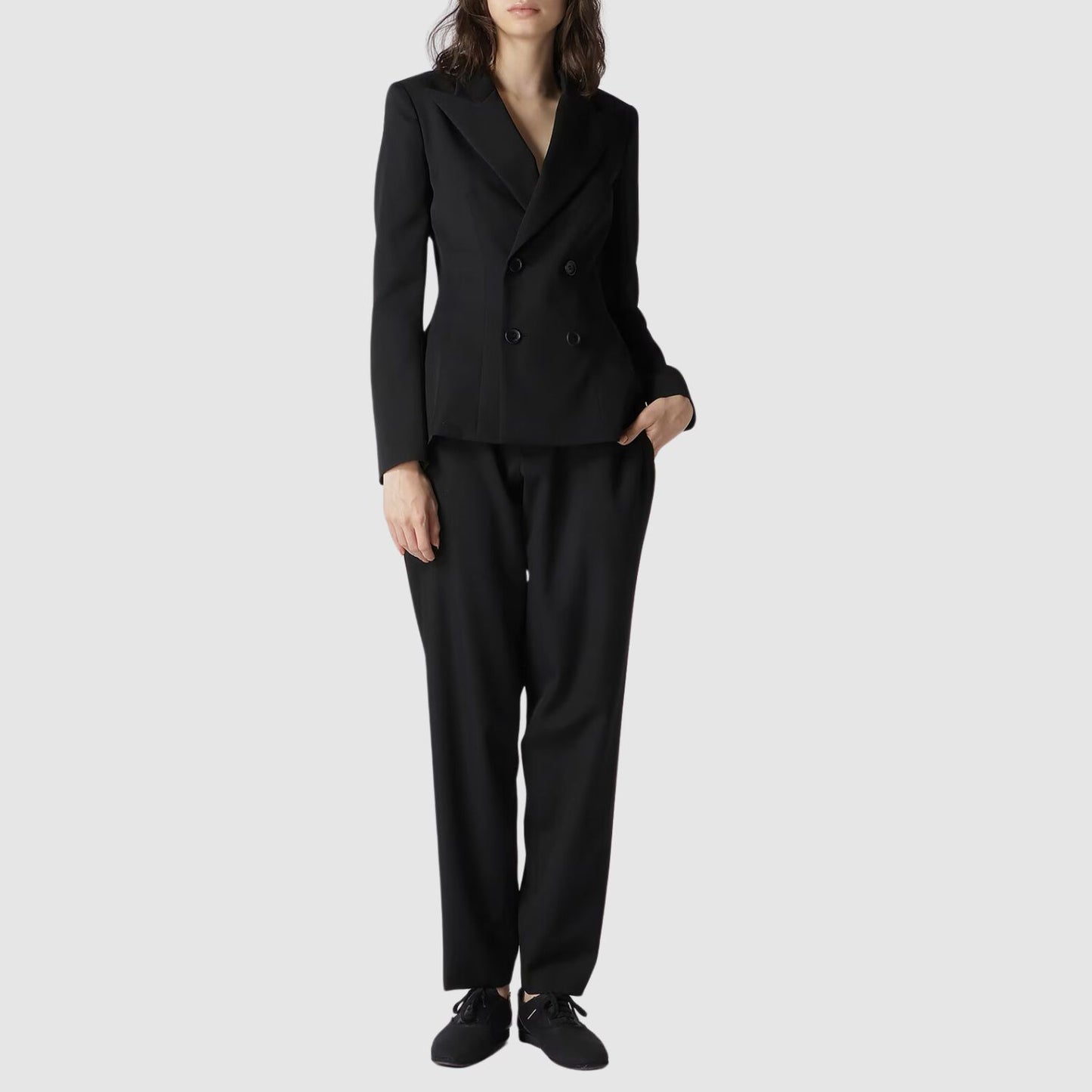 Gabardine Low-Rise Basic Pants