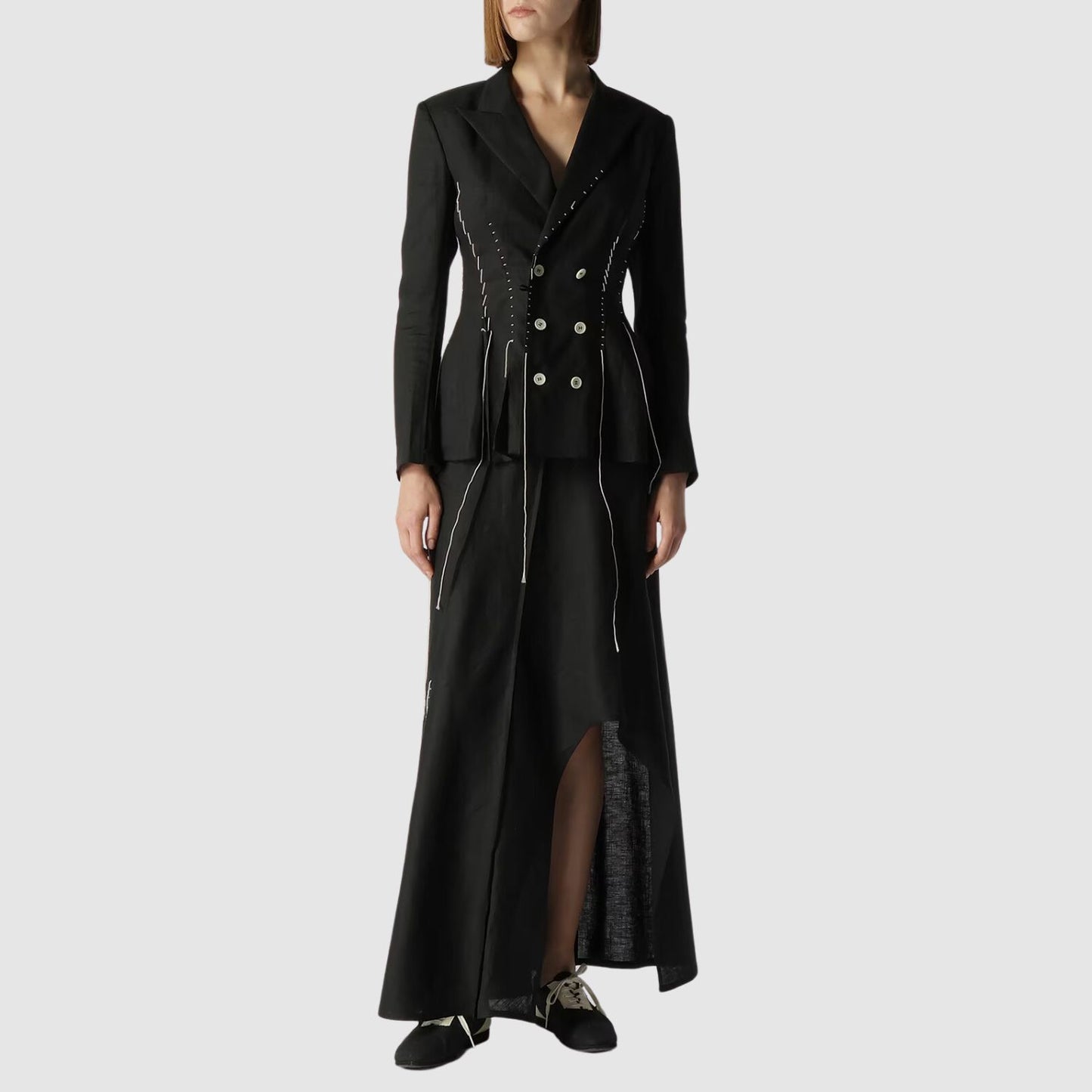 Yohji Yamamoto Linen Cloth L Round Hem Skirt