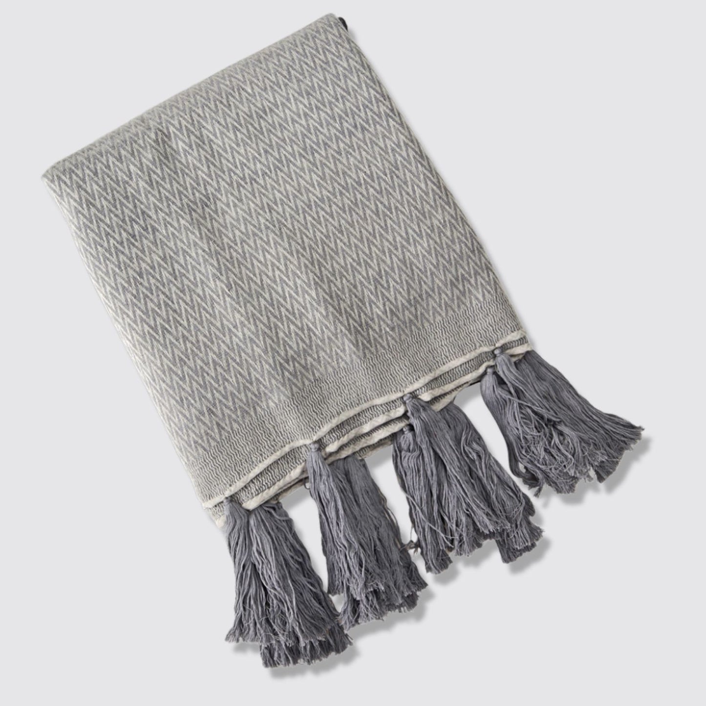Denise Colomb Lifestyle Zig Zag Cashmere Throw Angled View