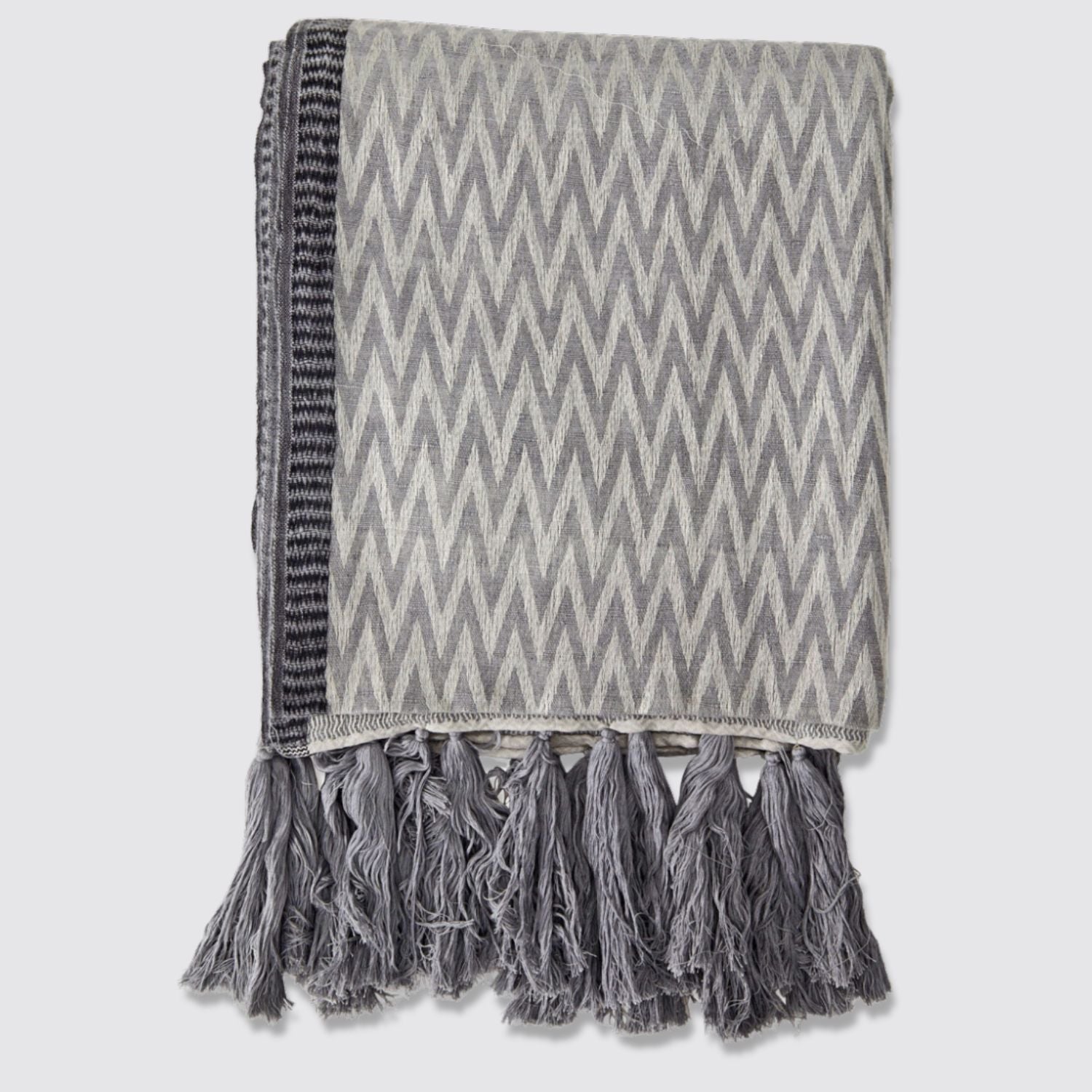 Denise Colomb Lifestyle Zig Zag Cashmere Throw Front View